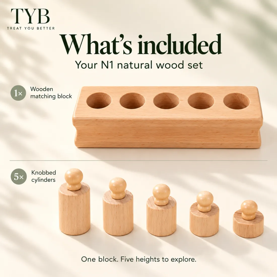 Montessori Wooden Cylinder Blocks — image 4