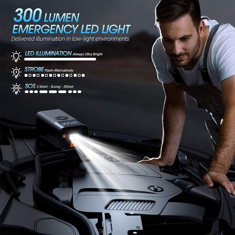2-in-1 Jump Starter & Inflator