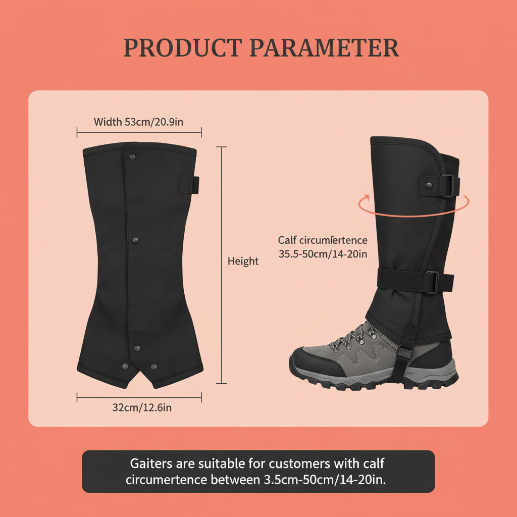 Gaiters Size Diagram