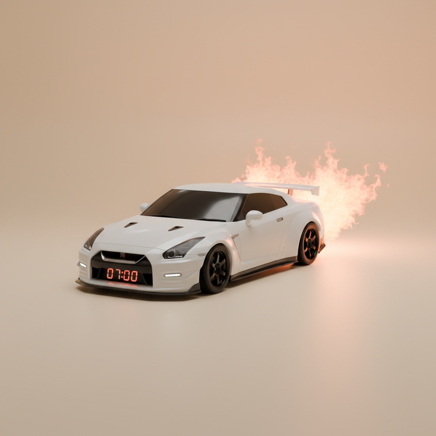 Alarm Clock with Engine Sound and Exhaust